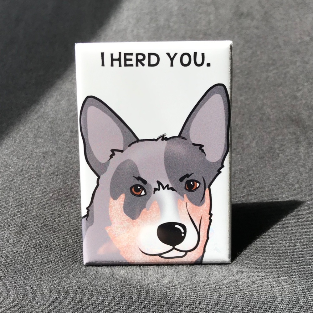 Blue Heeler Magnet, Australian Cattle Dog Portrait Gifts & Decor, Handmade 2x3" - Picture 2 of 7